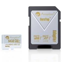 64GB Micro SDXC U3 Card Plus SD Adapter Pack. Amplim Pro Extreme Class 10 UHS-I MicroSDXC 95MB/s Read, 90MB/s Write. Ultra High Speed HD UHD 4K Video. Internal/External MicroSD Flash Memory Storage